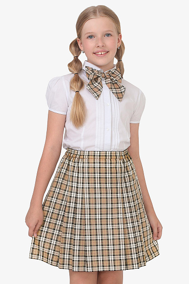 Юбка НИКА цвет клетка бежевая