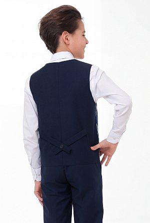 Жилет для мальчика ПРЕЗИДЕНТ цвет синяя клетка 