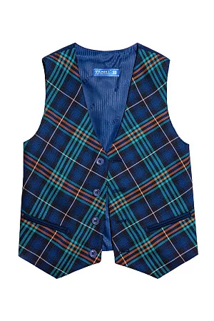 Жилет для мальчика ПРЕЗИДЕНТ цвет зеленая клетка 