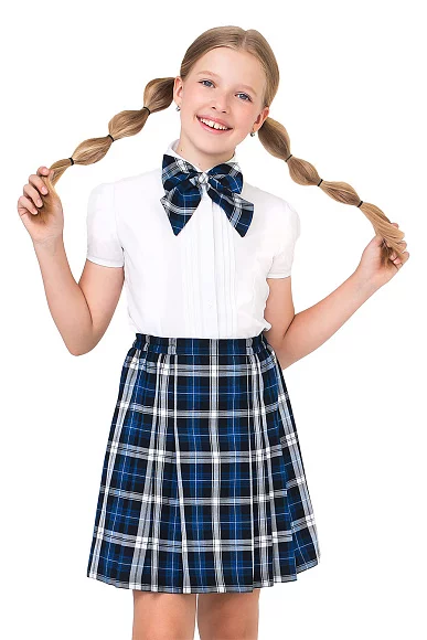 Юбка НИКА цвет клетка синяя 