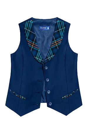 Жилет для девочки РОЗА цвет зеленая клетка 