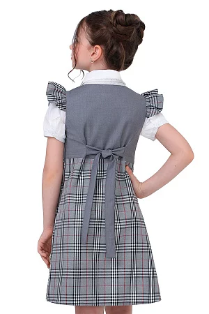 Сарафан с крылышками цвет серая клетка