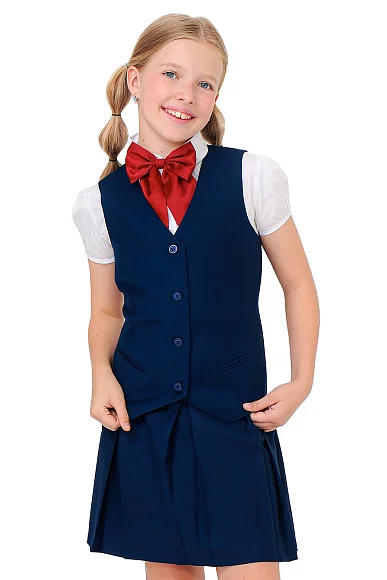 Жилет для девочки ЖАСМИН цвет синий 015
