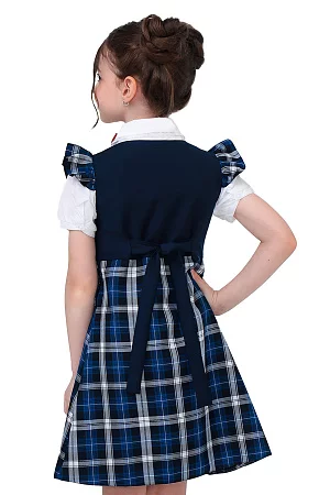 Сарафан с крылышками цвет синяя клетка