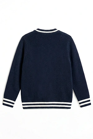 Кардиган синий в белую полоску