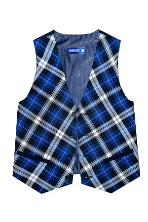 Жилет для мальчика ПРЕЗИДЕНТ цвет синяя клетка 