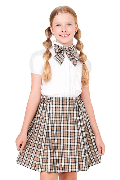 Юбка НИКА цвет клетка бежевая