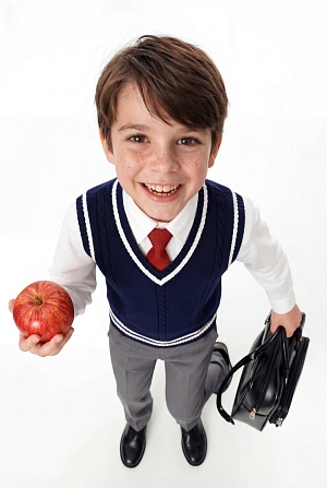 Жилет трикотажный синий в белую полоску