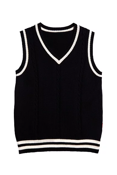 Жилет трикотажный унисекс цвет синий белая полоска