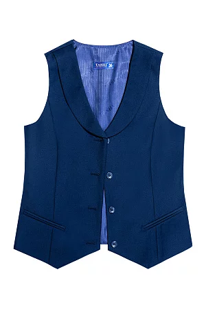 Жилет для девочки РОЗА цвет синий 015