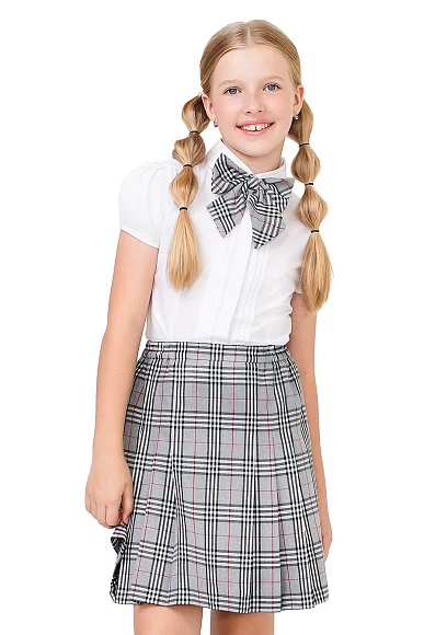 Юбка НИКА цвет клетка серая 