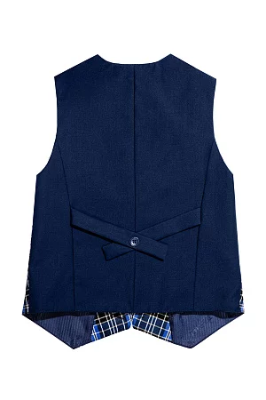 Жилет для мальчика ПРЕЗИДЕНТ цвет темно-синяя клетка 