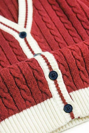 Кардиган клубный цвет бордовый