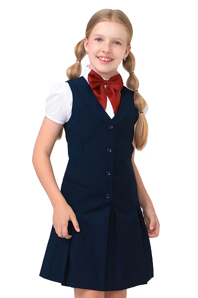 Жилет для девочки РОЗА цвет темно-синий экстра