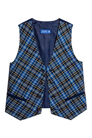 Жилет для мальчика ПРЕЗИДЕНТ цвет темно-синяя клетка 