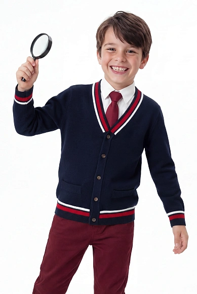 Кардиган цвет синий красная полоска 4 990 ₽.