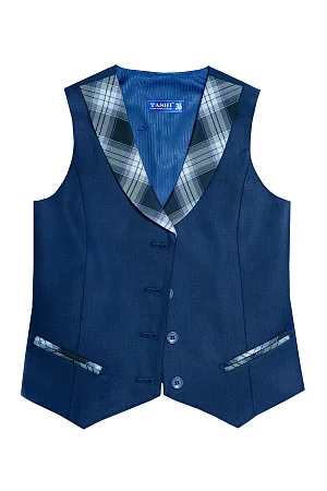 Жилет для девочки РОЗА цвет клетка БКК 