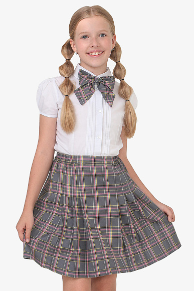 Юбка НИКА цвет клетка розовая 