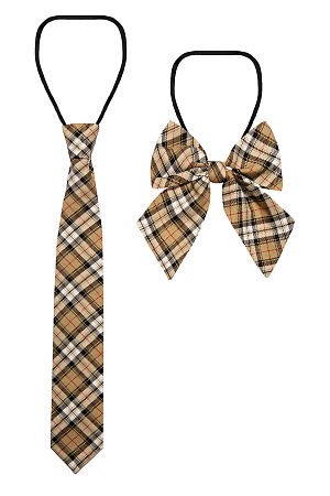 Галстук цвет бежевая клетка