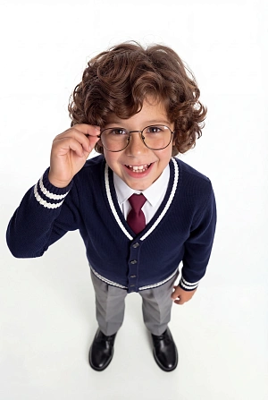 Кардиган синий в белую полоску