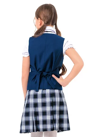 Жилет для девочки РОЗА цвет синий 015